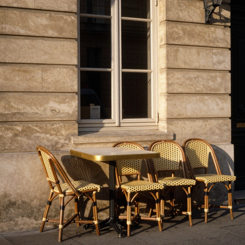 Terrasse de cafe a Saint Germain des Pres en fin d apres midi
